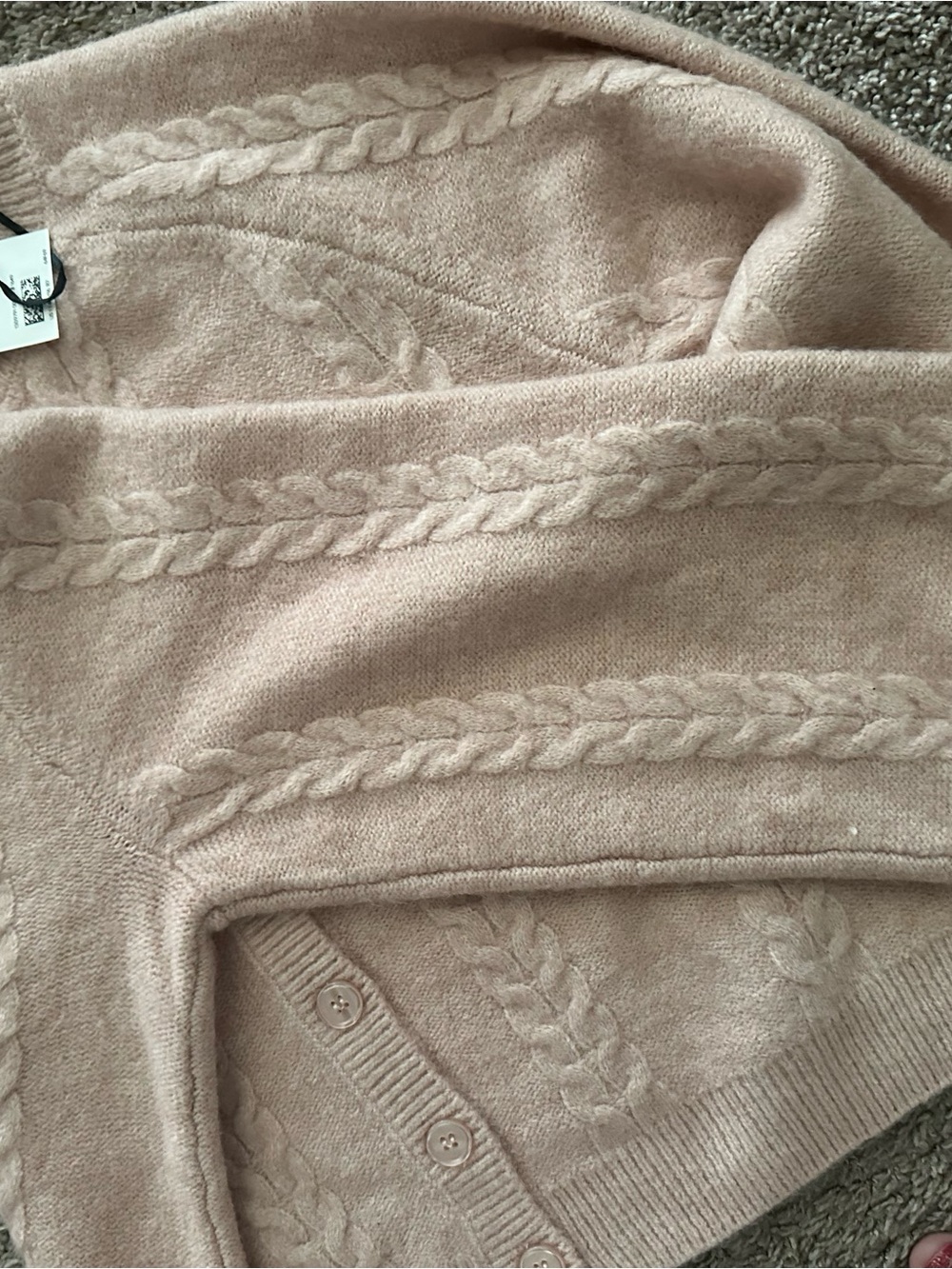 Blush Soft Cable-Knit Button Cardigan M NWT - Picture 6 of 6